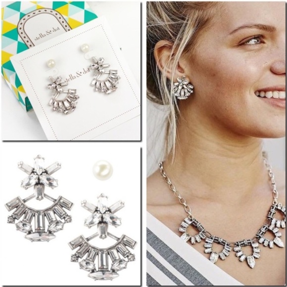 Stella & Dot | Versatile 4-in-1 Rhinestone Starburst Ear Jacket Pearl Ea… - Picture 2 of 8